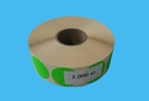 Etiket rond 35 mm Fluor groen 2000 p /rol