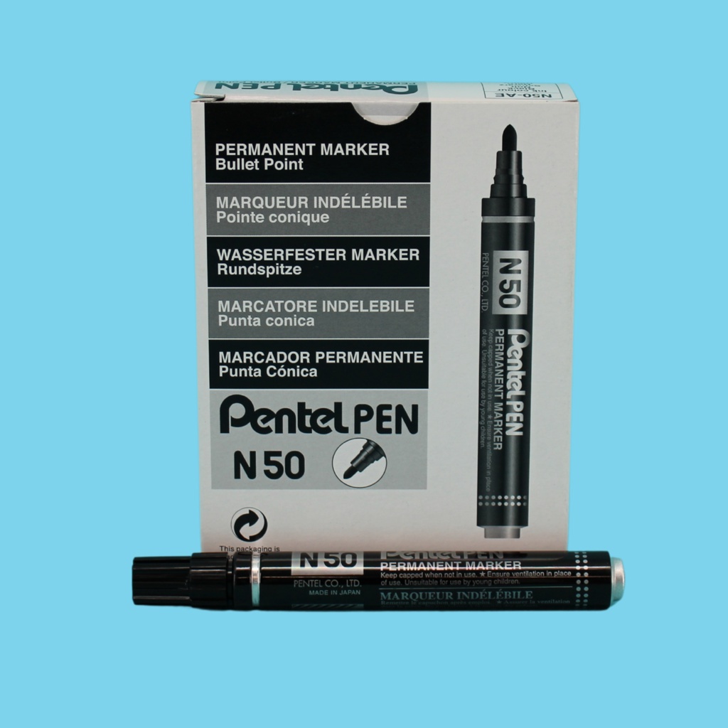 Viltstift Pentel N50 zwart (12)
