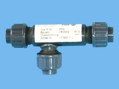 Waterstraalpomp PN/DN 10/10  1,0 mm aansluiting Ø16x16x16mm