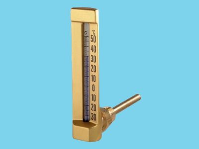 Staaf/vloeistofthermometer haaks 1/2" tot 120°C