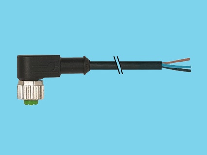 Connector kabel M12 4p female haaks L=1,5m