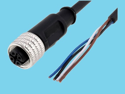 Connector kabel M12 4 polig 5 mtr tbv scheefstands