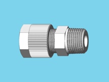 Rechte inschroefkoppeling PVDF 1/2" x 8 mm