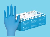Handschoenen nitrile blauw poedervrij maat XL 100st