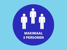 Sticker vinyl 'Maximaal 3 personen' Ø90mm