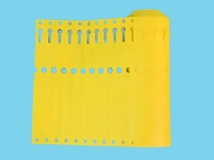 Sleufetiket geel           16x1,27 cm 1000
