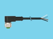 Connector kabel M12 4 polig female haaks Lengte 3m