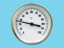 Wijzerthermometer kast 100 mm insteek 100 mm met dompelbuis