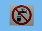 Sticker geen drinkwater  200mm