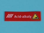 Sticker Acid- alkaly 70x20 mm rood