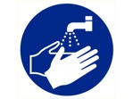 Sticker handen wassen verplicht 200mm