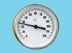 Wijzerthermometer kast 63 mm met klemband 0...+120 gr. C
