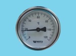 Wijzerthermometer kast 63 mm met klemband 0...+120 gr. C
